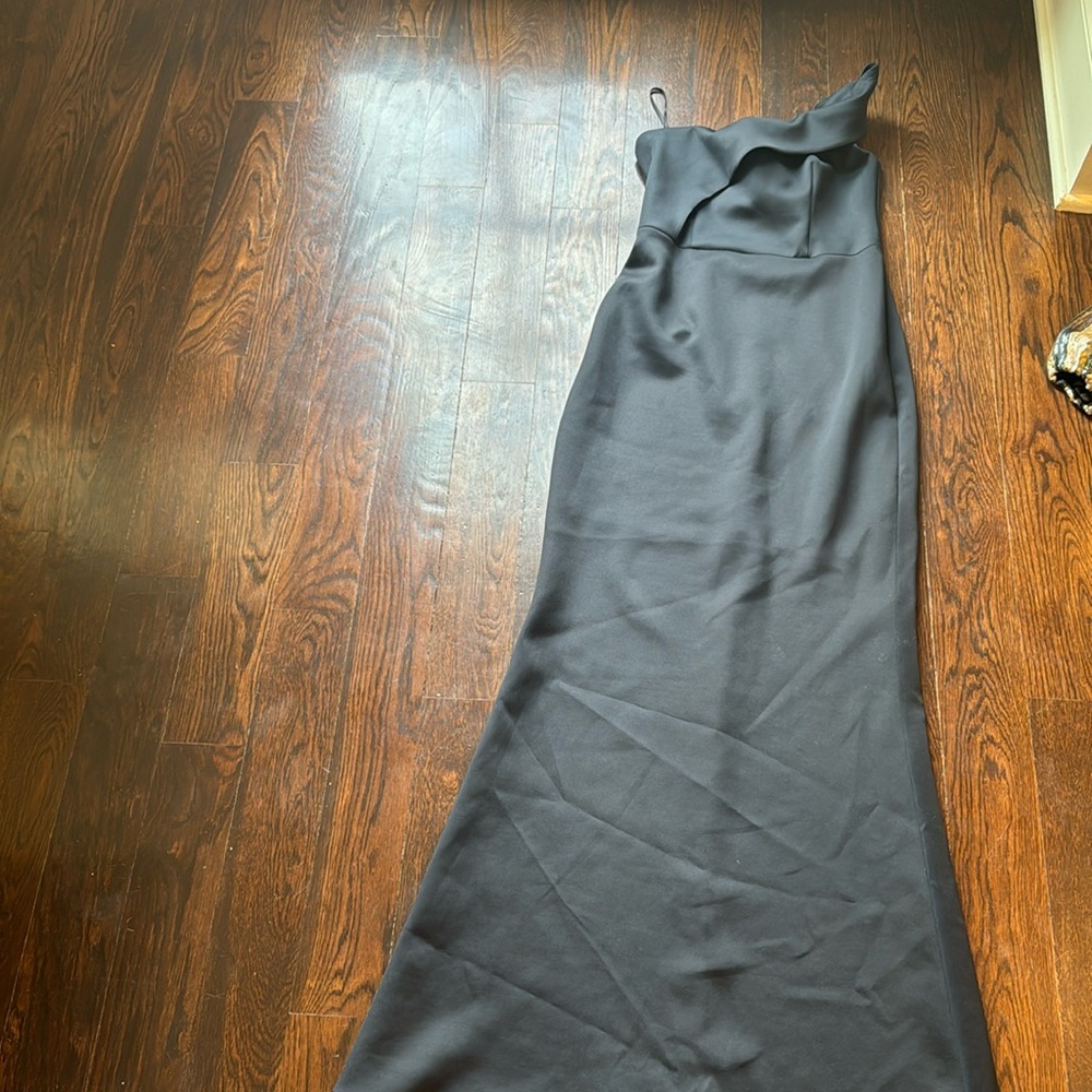 Black one shoulder long dress